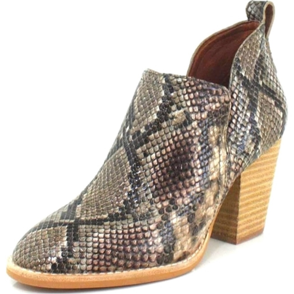 Rosalee snake embossed leather ankle bootie 8